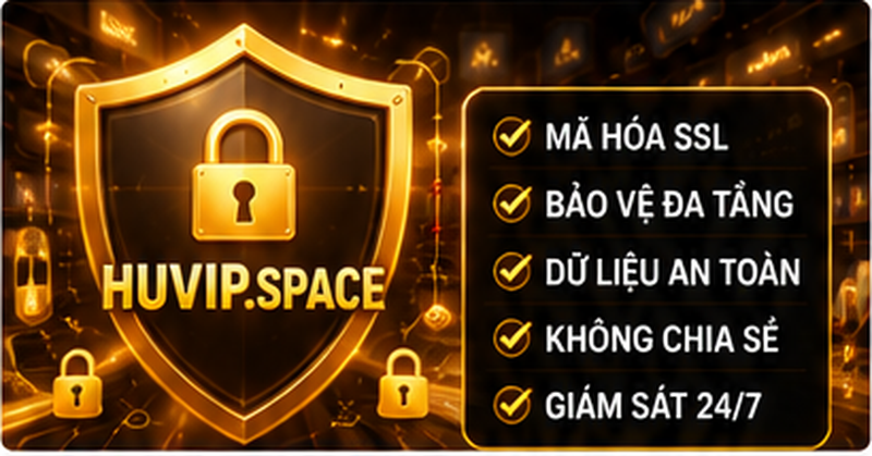 Minh họa các lớp bảo vệ dữ liệu được nhấn mạnh trong chính sách bảo mật Huvip