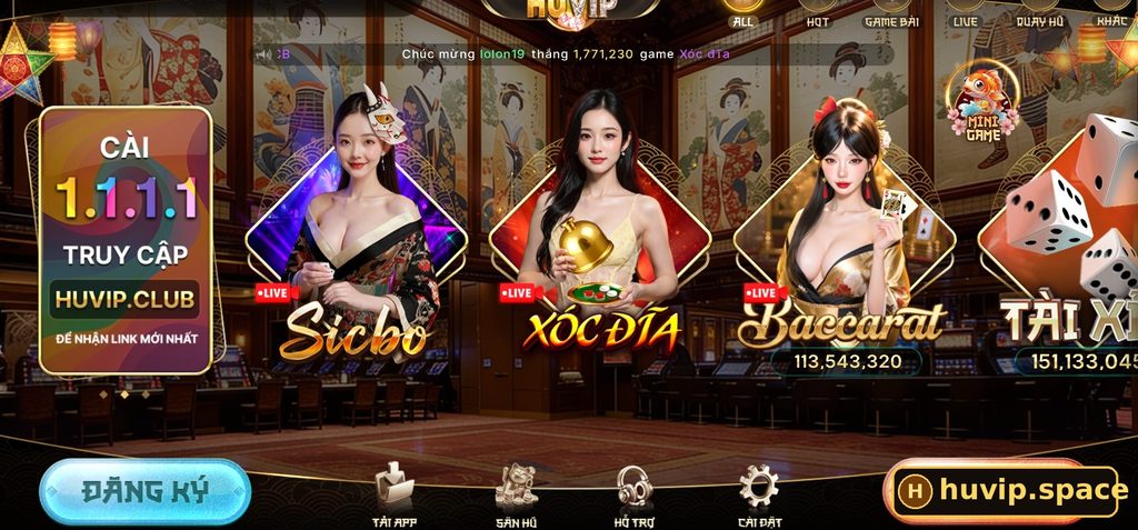 Nút đăng nhập được bố trí trực tiếp trên giao diện chính HUVIP